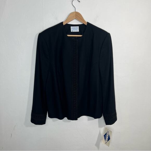 Vintage Pendleton Black Virgin Wool Blazer Size 18W NWT - Picture 1 of 12